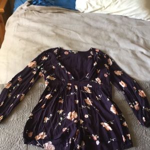Plum, floral Romper